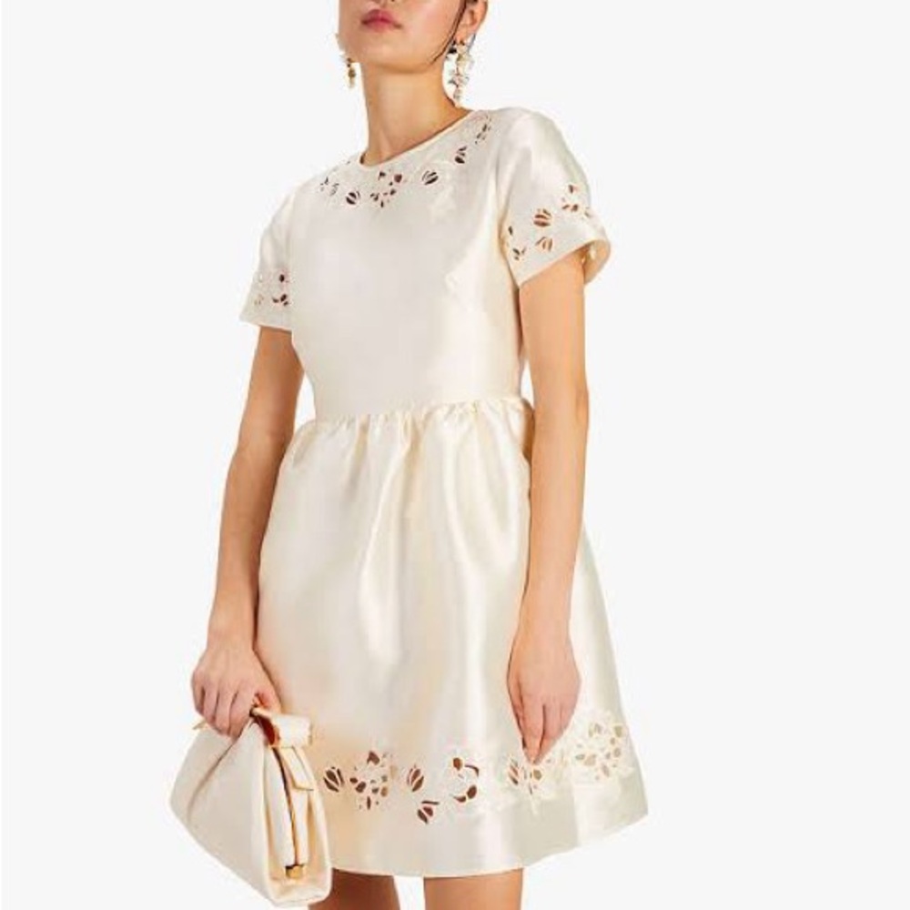 NWT Kate Spade Embroidered Cutwork Dress Cream Size 12 Elegant